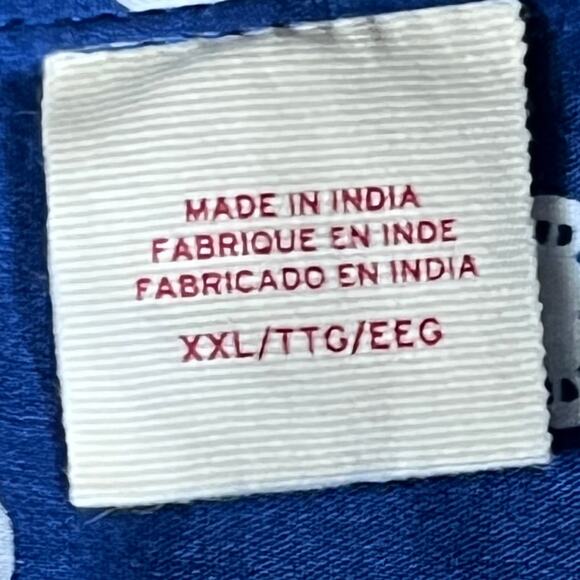 Levi’s Men’s Relaxed XXL Blue White Geometric Dot Short Sleeve Button Down Shirt - Picture 6 of 10